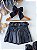 Short Saia Courino Preto Feminino - Imagem 1