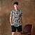 Camisa Manga Curta Estampada Floral P&B - Imagem 1