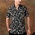Camisa Manga Curta Estampada Floral Preta - Imagem 2