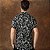 Camisa Manga Curta Estampada Floral Preta - Imagem 4