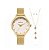Relógio Condor Feminino KIT - Dourado com Mostrador Branco e Semi-joia - CO2036MWI-K4D - Imagem 2