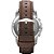 Relógio Fossil Masculino Grant -  Prata com Pulseira de Couro Marrom - FS4735-0BN - Imagem 4