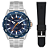 Relógio Orient Masculino - Prateado com Mostrador Azul e Laranja - MBSS1478.D1SX - Imagem 1