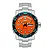 Relógio Orient Poseidon Diver Automático - Prata com Mostrador Laranja - Acompanha 2 Pulseiras - F49SS014.O1SX - Imagem 3