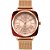 Relógio Euro Feminino Mix - Quadrado Rosé com Pulseira Esteira - Imagem 1