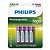 Pilhas Recarregável Palito Philips Aaa 1000mah Kit com 2 un - Imagem 3