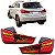 KIT (4 peças) LANTERNA TRASEIRA VERMELHO LED VLAND ASX 2011 2012 2013 2014 2015 2016 2017 2018 2019 2020 - Imagem 1