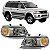 FAROL DIANTEIRO MASCARA CINZA MOLDURA CROMADA MITSUBISHI PAJERO SPORT 2000 2001 2002 2003 2004 - Imagem 1