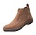 Bota Masculina Casual Cor Marrom Claro Rato Couro Boi Vaca Legitimo Original Botina Solado Borracha Costurado Botinha Country Resistente Resistente Forte - Imagem 2