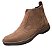 Bota Masculina Casual Cor Marrom Claro Rato Couro Boi Vaca Legitimo Original Botina Solado Borracha Costurado Botinha Country Resistente Resistente Forte - Imagem 4