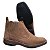 Bota Masculina Casual Cor Marrom Claro Rato Couro Boi Vaca Legitimo Original Botina Solado Borracha Costurado Botinha Country Resistente Resistente Forte - Imagem 5
