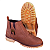 Bota Masculina Casual Em Couro Nobuck Legitimo Original Cor Marrom Claro Solado Borracha Latex Costurado Botina Para Trilha Mato Fazenda Sitio Dia a Dia Cidade Botinha Forrada Confortavel - Imagem 5