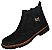 Bota Masculina Casual Estilo Coturno Sem Cadarço Em Couro Nobuck Legitimo Original Cor Preto Preta Solado Borracha Latex Costurado Botina Para Trilha Mato Fazenda Sitio Dia a Dia Cidade Botinha Forrada Confortavel Referencia 1080 Marca Campoli - Imagem 5