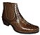 Bota Country Cowboy Vaquejada Cavalgada Masculina Cor Marrom Anaconda Couro Boi Vaca Legitimo Original Solado Borracha Costurado Botinha Social Marca Campolina - Imagem 1