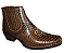 Bota Country Cowboy Vaquejada Cavalgada Masculina Cor Marrom Anaconda Couro Boi Vaca Legitimo Original Solado Borracha Costurado Botinha Social Marca Campolina - Imagem 5