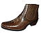 Bota Country Cowboy Vaquejada Cavalgada Masculina Cor Marrom Anaconda Couro Boi Vaca Legitimo Original Solado Borracha Costurado Botinha Social Marca Campolina - Imagem 3