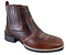 Bota Texana Country Cowboy Vaquejada Cavalgada Masculina Cor Marrom Atlanta Café Couro Legitimo Original Solado Bico Quadrado Costurado Botinha Social Resistente Forte Referencia 3041 Marca Campolina - Imagem 1
