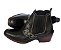 Bota Country Preta Estilo Vaquejada Cavalgada Rodeio Botina Em Couro Legitimo Original Marca Campolina Solado Borracha Costurado Salto Carrapeta - Imagem 3