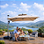 Ombrelone Guarda Sol Lateral 3x3m Aluminio Led Solar Premium Bege - Imagem 1