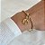 Pulseira Feminina Berloque Três tambores com coraçãozinho no Cordão Baiano Banhado a Ouro 18k - Imagem 1