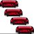 Kit 4 Lanternas Delimitadora Led Sinalsul 2016 Vermelha - Imagem 1