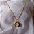 Colar Pingente Redondo Cristal Branco Banhado Ouro 18k Antialérgico - Imagem 1