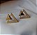 Brinco Triangulo Cravejado com Zirconia Banhado Ouro 18k Antialergico - Imagem 2