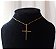 Gargantilha com Pingente Crucifixo Fino Banhado Ouro 18k Antialergico - Imagem 2