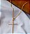 Gargantilha com Pingente Crucifixo Fino Banhado Ouro 18k Antialergico - Imagem 1