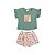 Conjunto Selva Blusa Meia Malha Verde Shorts Saia Cotton Digital - Imagem 1