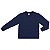 Camiseta Básica Manga Longa Unissex Meia Malha Azul Marinho - Imagem 1