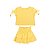 Conjunto Miçangas Blusa e Saia Tecido Fralda Shorts Cotton Amarelo - Imagem 1