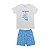 Pijama Dino Dreams Camiseta e Bermuda Meia Malha Off White - Imagem 1