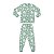 Pijama Estampado Camiseta Manga Longa e Calça Verde - Imagem 1