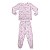 Pijama Estampado Meninas Meia Malha Rosa - Imagem 1