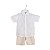 Conjunto Camisa Manga Curta Bermuda Sarja Batizado Branca - Imagem 1