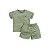 Conjunto Camiseta Manga Curta Shorts Malha Anarruga Verde - Imagem 1