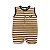 Macacão Regata Malha Listrado Mostarda - Imagem 1