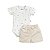 Conjunto Body Estampado Cachorrinho Shorts Suedine Pima Bege - Imagem 1