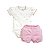 Conjunto Body Manga Curta Estampado Shorts Suedine Pima Rosê - Imagem 1