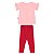 Conjunto Blusa Malha e Legging Cotton Rosa - Imagem 2