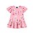 Vestido Manga Curta em Meia Malha Floral Rosa - Imagem 1