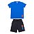 Conjunto Fitness Camiseta e Bermuda Malha Especial Azul - Imagem 1
