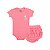 Conjunto Melting Heart Body e Shorts em Ribana Canelada Rosa - Imagem 1