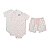 Kit 3 Peças Paris Body Ribana Off White Shorts Meia Malha - Imagem 1