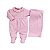 Kit Macacão Longo Bordado com Manta Suedine Pima Rosê - Imagem 1