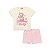 Pijama Blusa e Shorts Ursinho Off White - Imagem 1