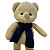 Urso Tricot Azul Marinho 30cm - Imagem 3