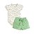 Conjunto Body Floral com Shorts Malha Anarruga Verde - Imagem 1