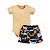 Conjunto Body Manga Curta com Short Suedine Safari - Imagem 1